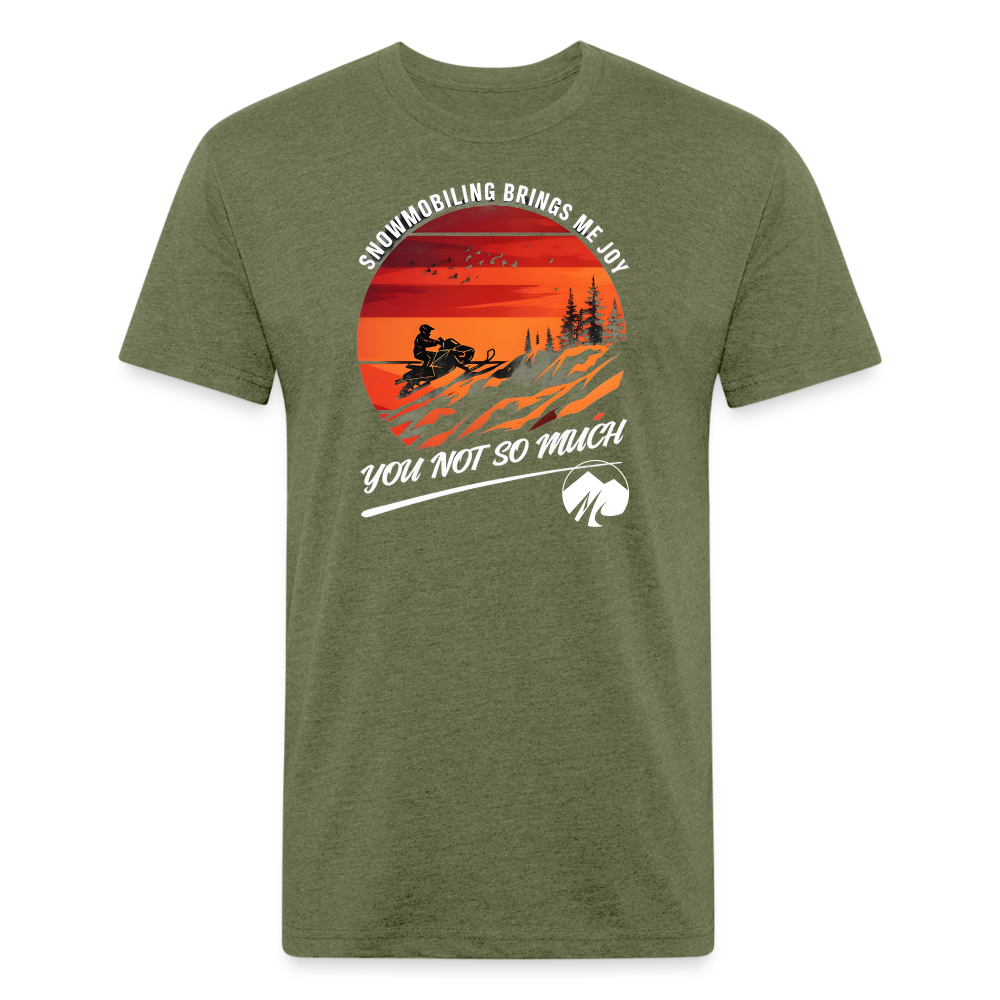 Snowmobiling Makes me happy - heather military green