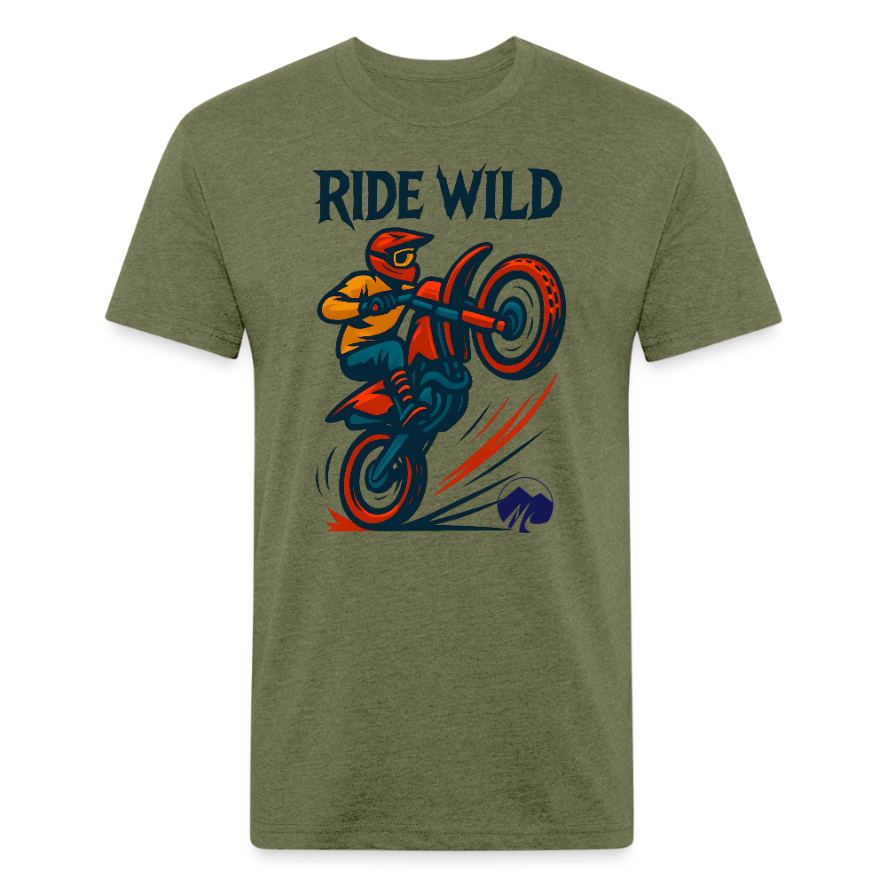 Ride Wild Moto Premium T-Shirt - heather military green