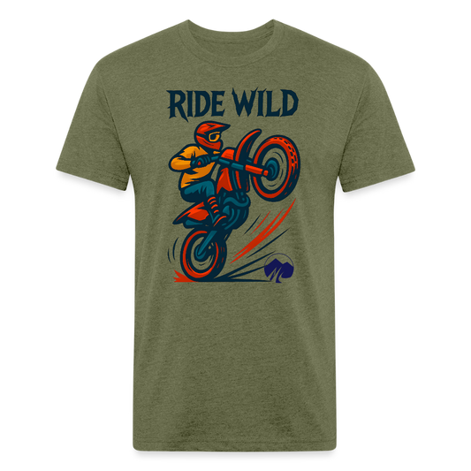 Ride Wild Moto Premium T-Shirt - heather military green
