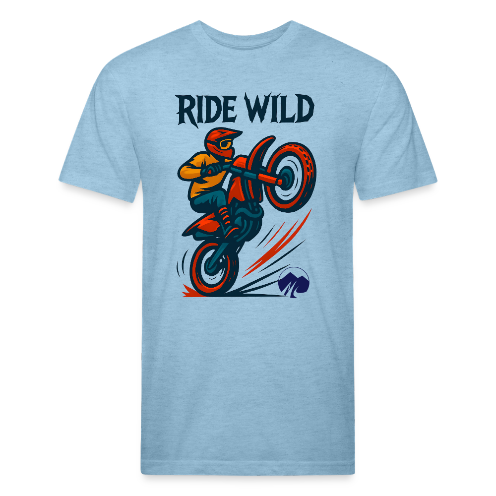 Ride Wild Moto Premium T-Shirt - heather blue