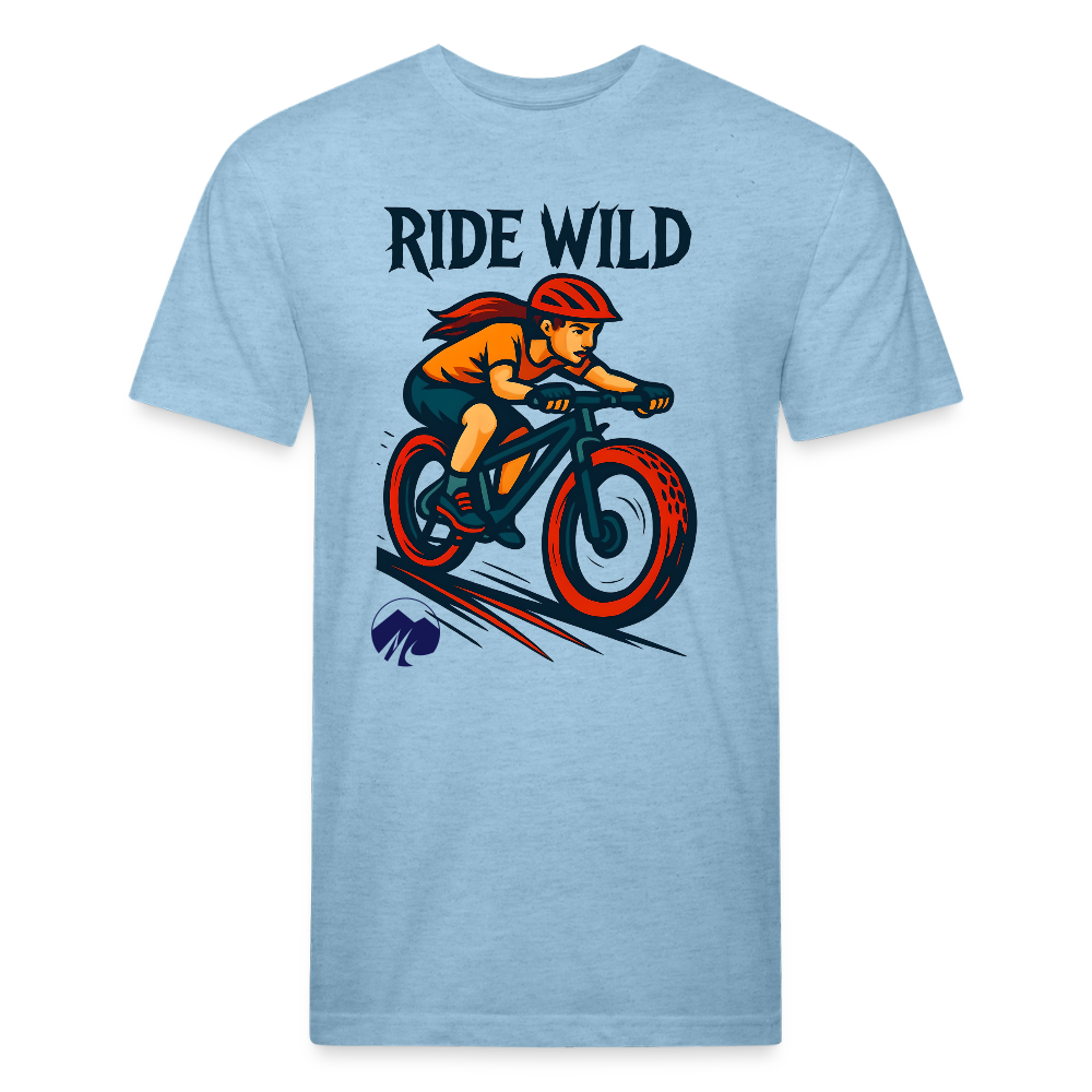 Ride Wild MTB Premium T-Shirt - heather blue