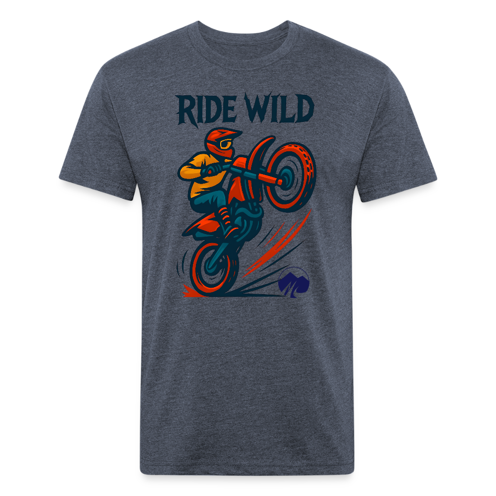 Ride Wild Moto Premium T-Shirt - heather navy