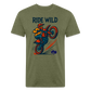 Ride Wild Moto Premium T-Shirt - heather military green