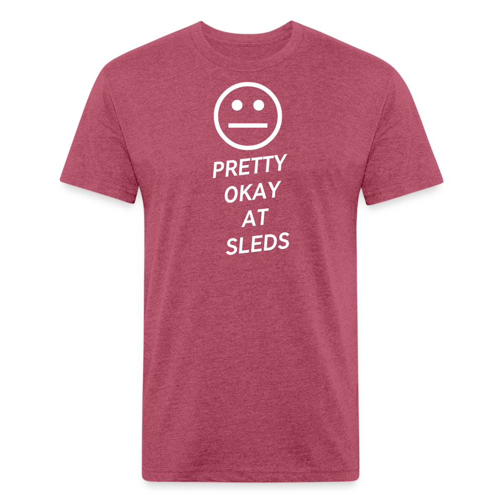 Pretty Ok at Sleds Premium T-Shirt - heather burgundy