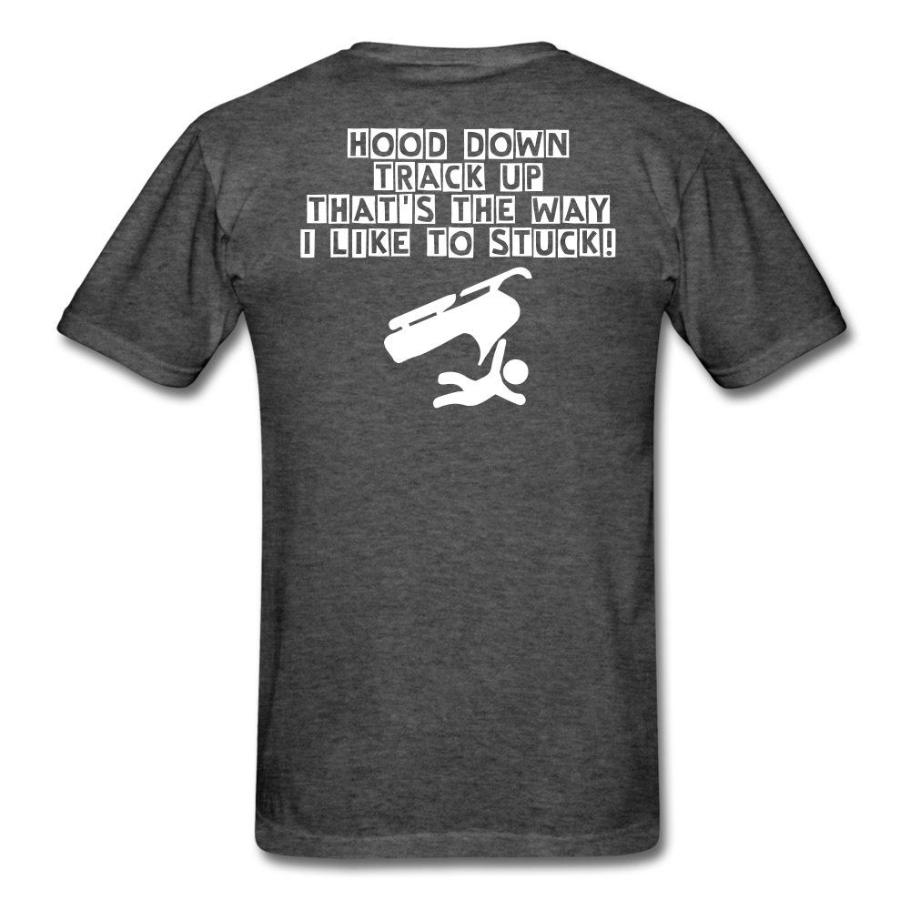Hood Down/Track Up T-shirt - heather black