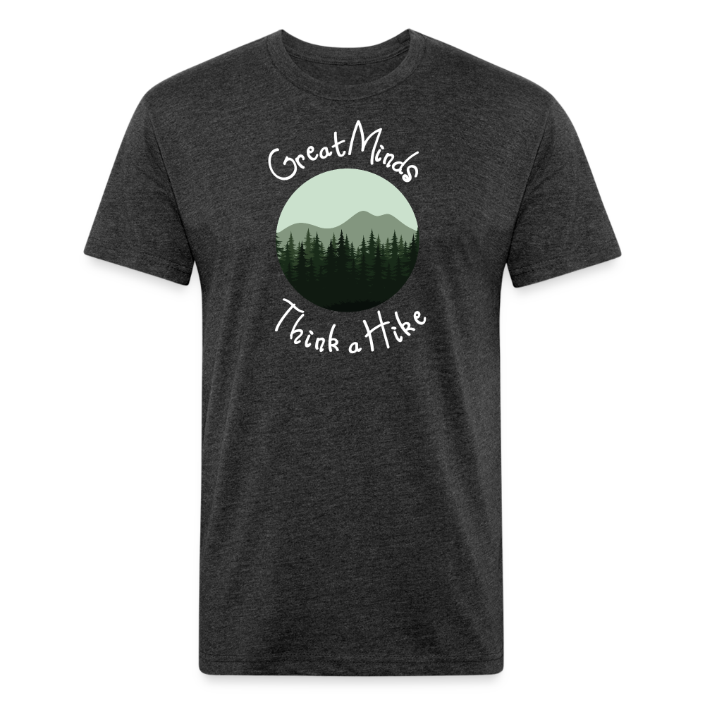 Great Minds Think A Hike Premium T-Shirt - heather black