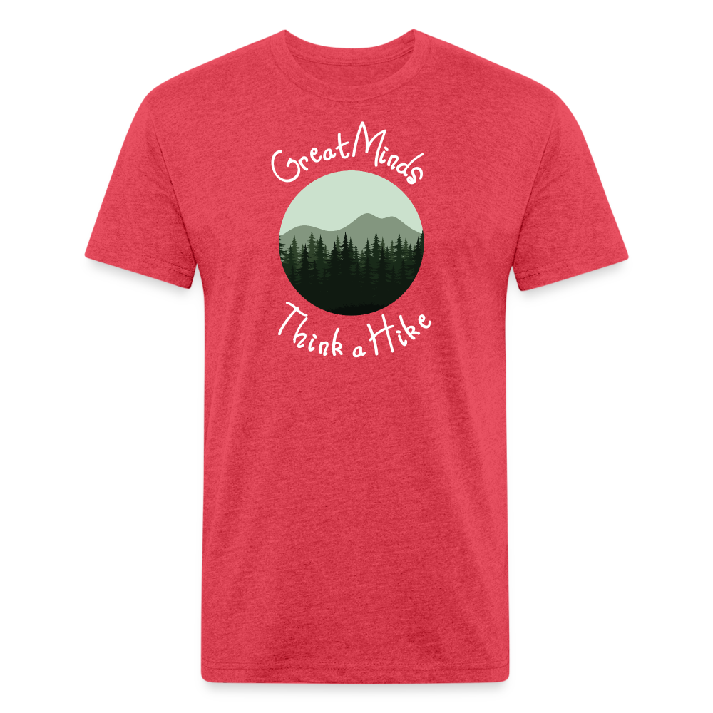 Great Minds Think A Hike Premium T-Shirt - heather red