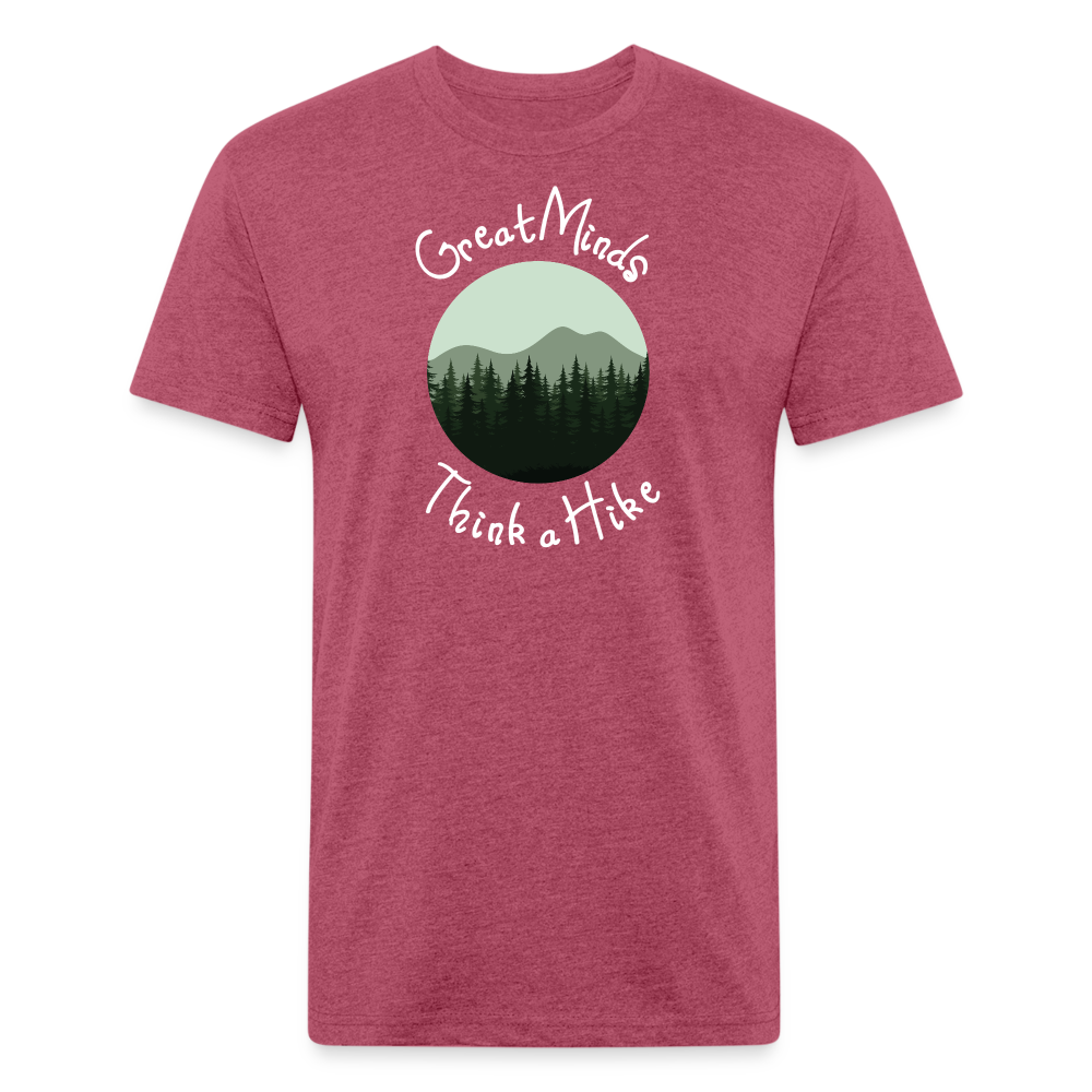 Great Minds Think A Hike Premium T-Shirt - heather burgundy