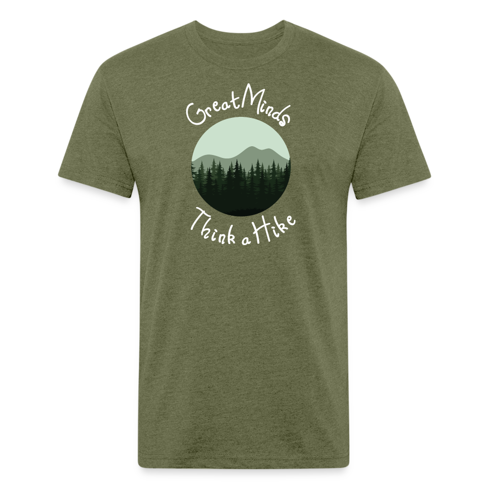 Great Minds Think A Hike Premium T-Shirt - heather military green